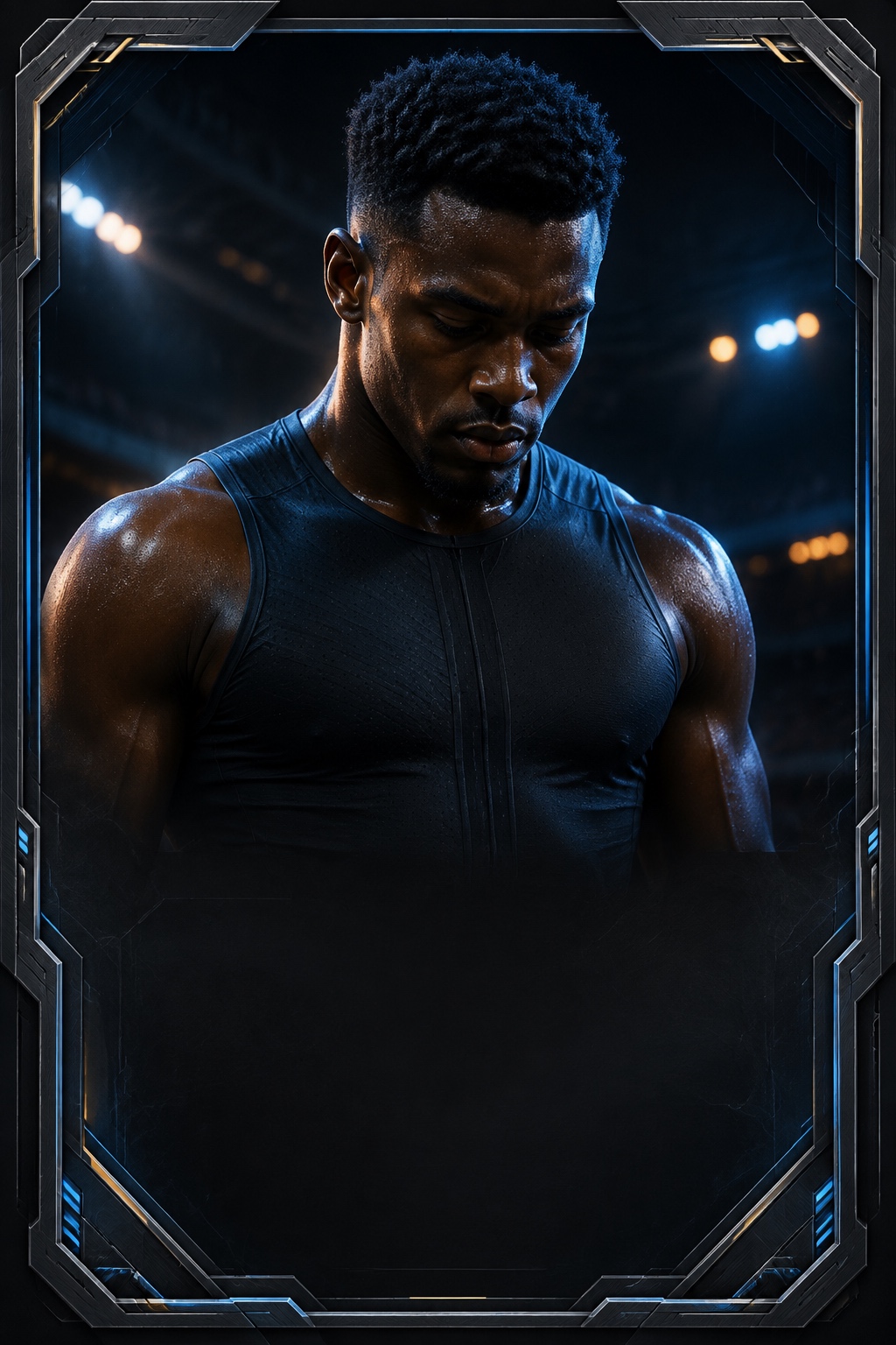 Original elite athlete portrait card artwork for personal drops
