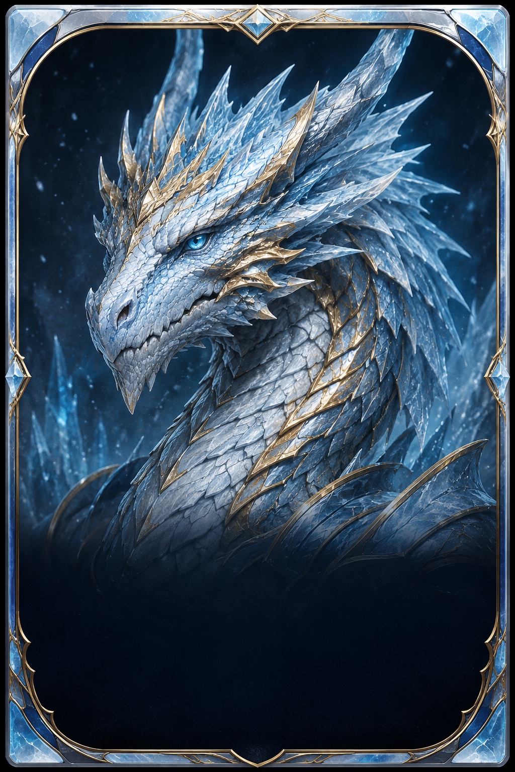 Original ice dragon card artwork for collector communities