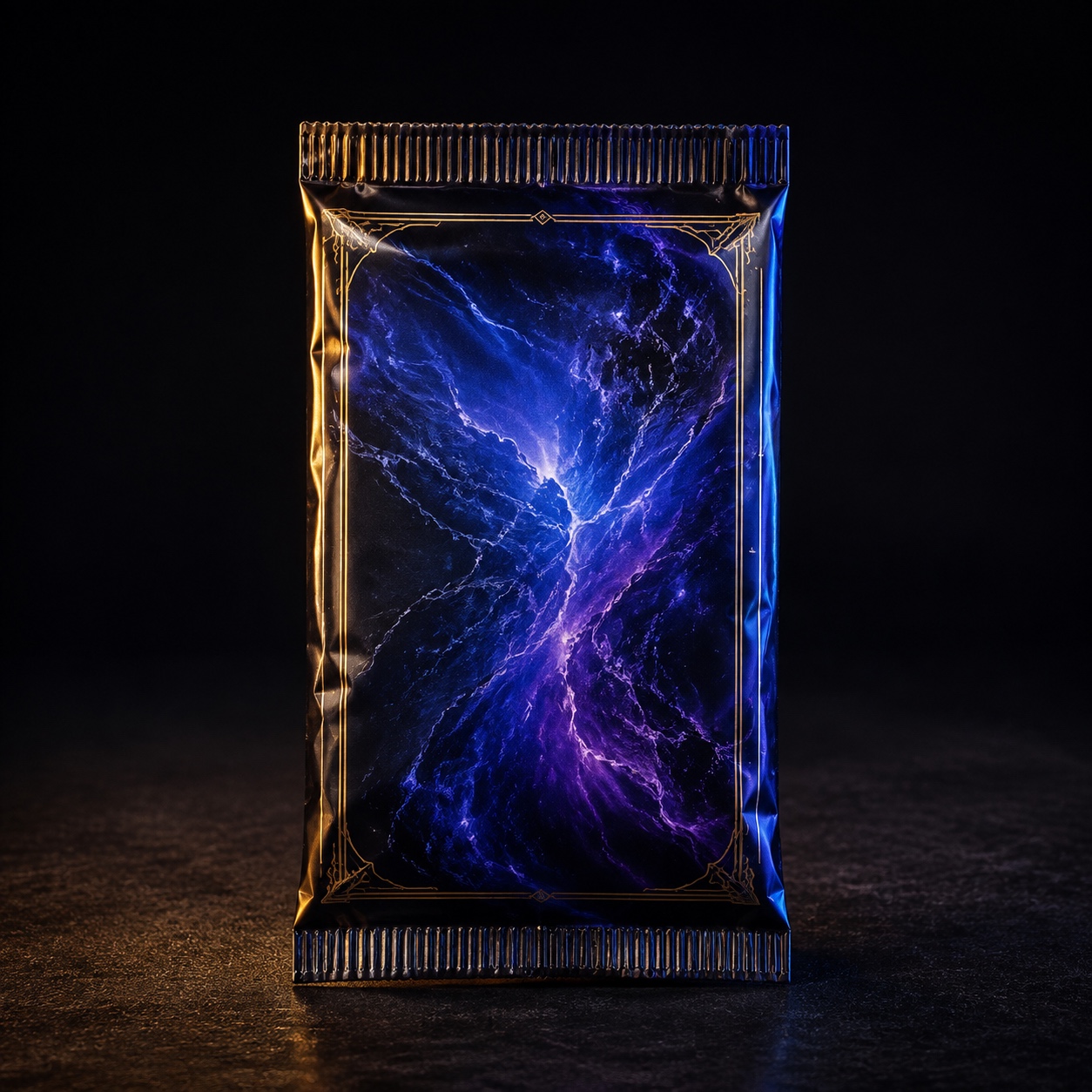 Single premium cobalt and violet collectible booster pack